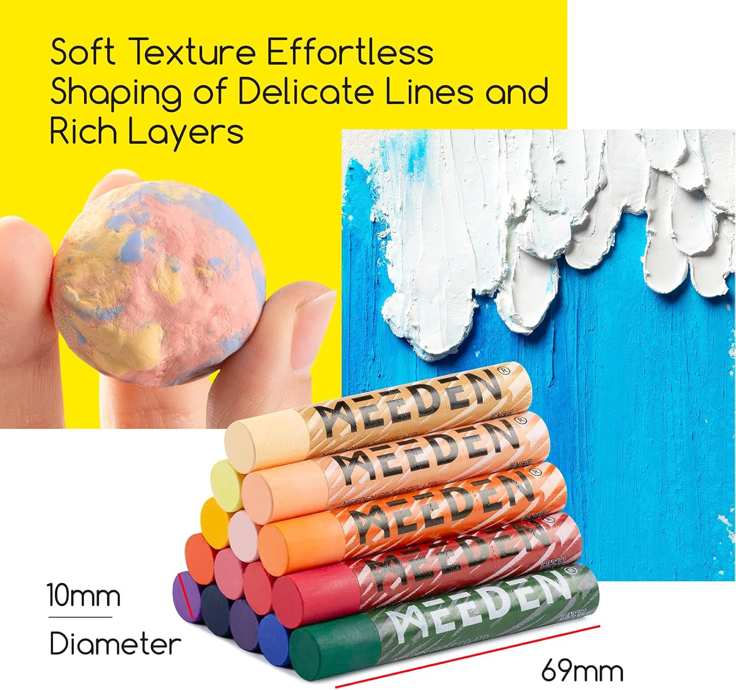 MEEDEN Soft Oil Pastels Set: 48 Colors with Extra 4 White Oil Pastels for Artists Beginners Adults Teachers - Vibrant Oil Pastels Crayons for Art Painting & Drawing, Blending, Layering, Shading