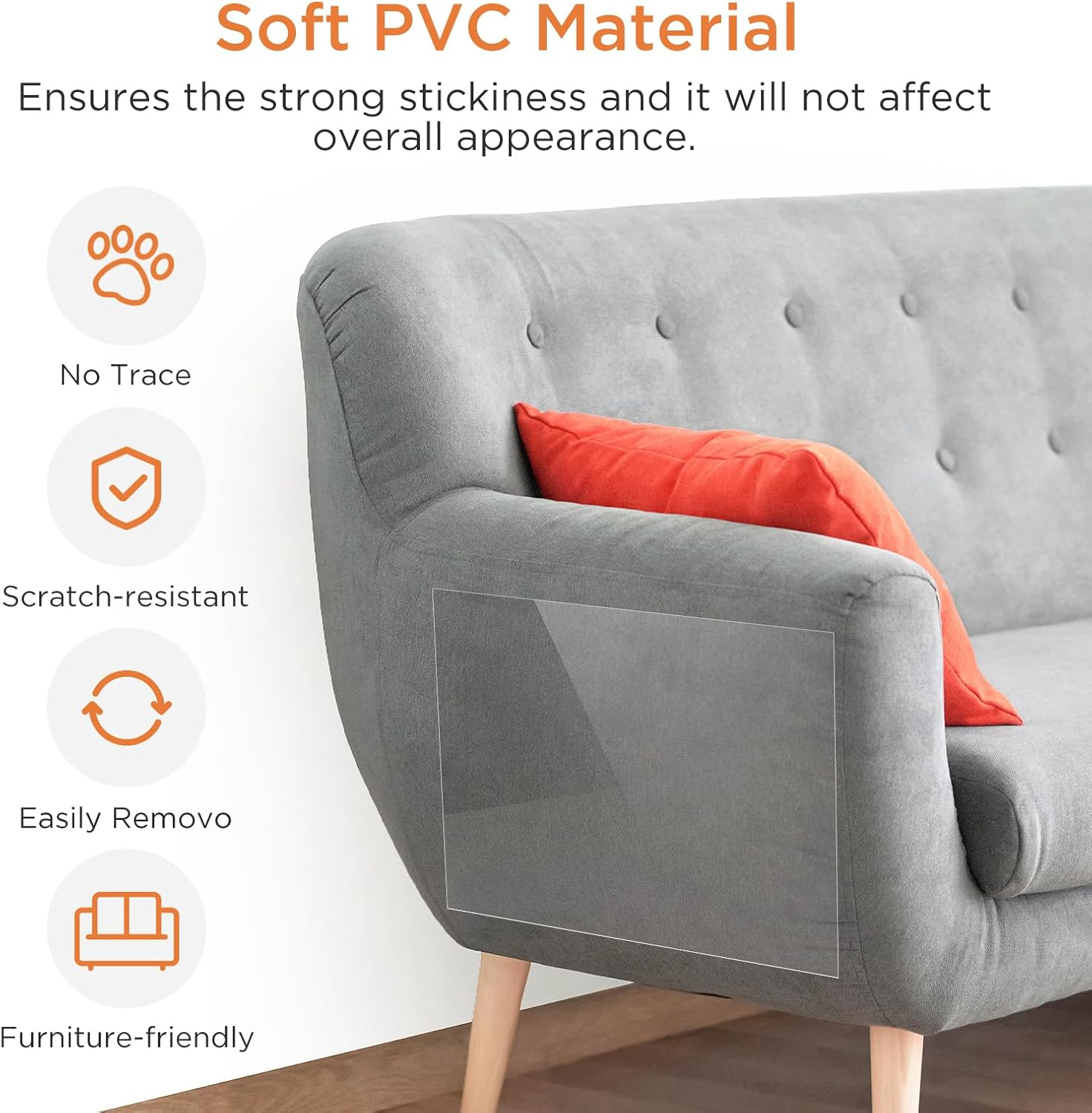 Aiqinu Scratch Protection Sofa Cat, 21 Cm X 3 M anti Scratch Film for Cats, Scratch Protection Door Dog, Furniture Protector for Furniture Couch Door Wall Scratch Repellent from Cats Dogs image number 1