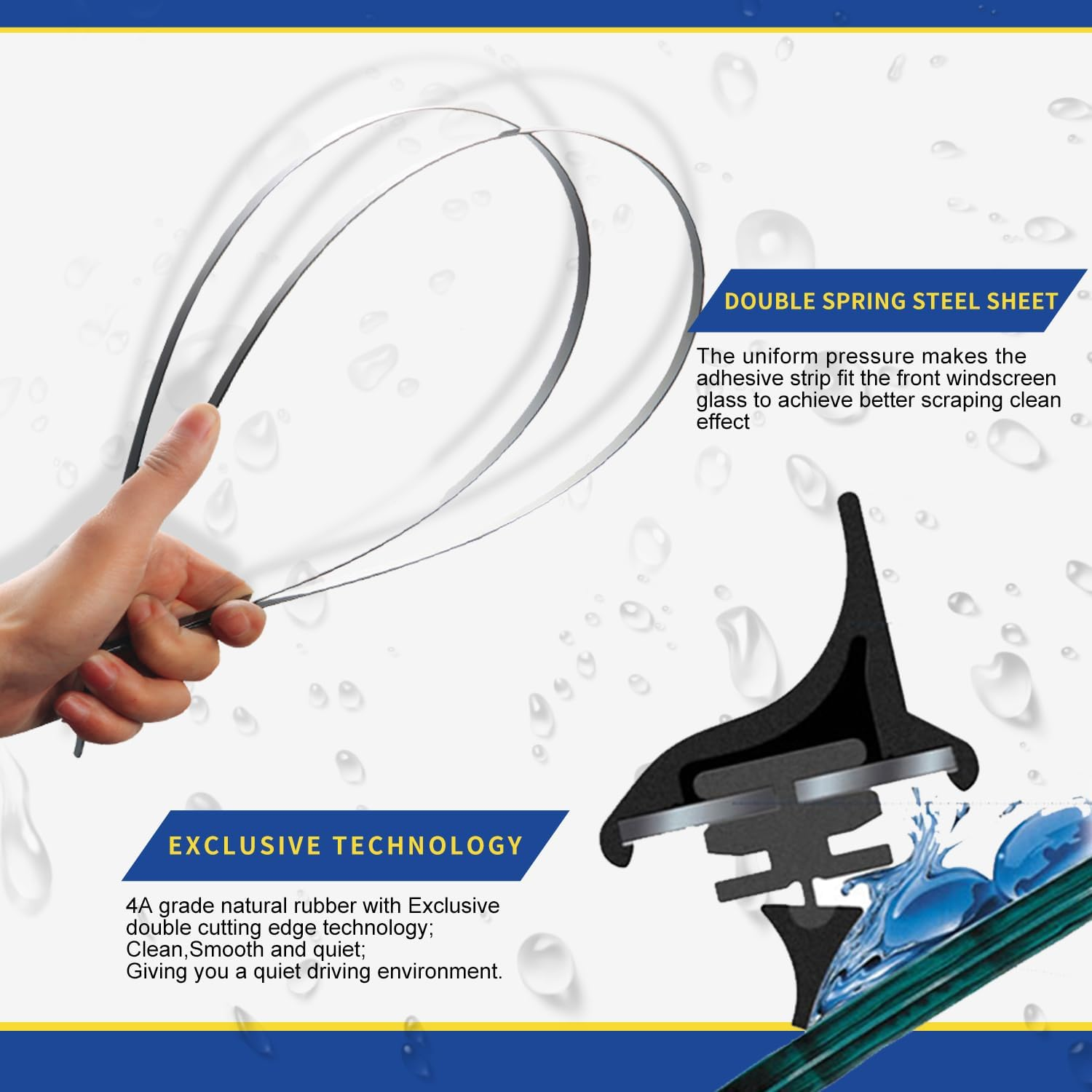 3 Wipers Factory Replacement for 2014 2015 2016 2017 2018 2019 2020 2021 Jeep Cherokee Original Equipment Windshield Wiper Blades Set 26"+18"+14" (Set of 3) image number 5