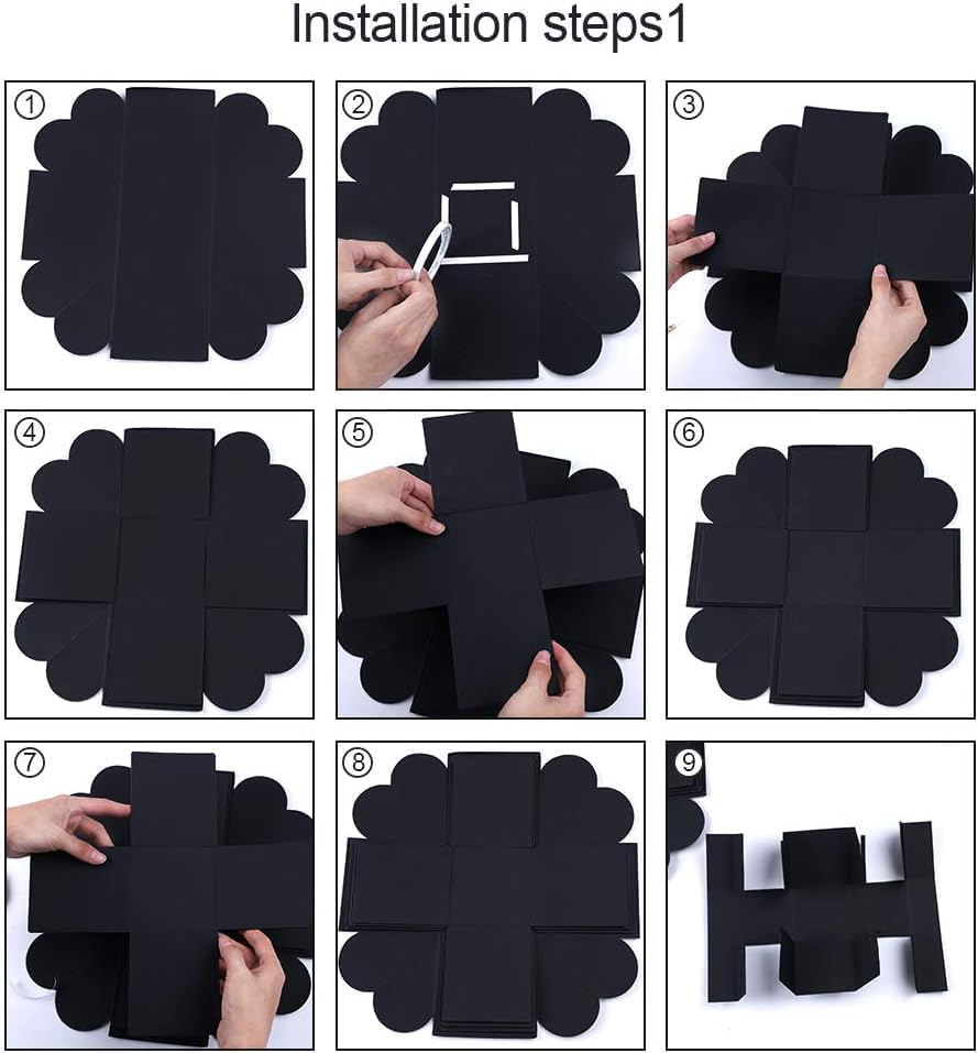 Homiliky Explosion Gift Box 4 Face Surprise Box DIY Photo Album Scrapbook Love Memory Gift Box Handmade Wedding Proposal Engagement Birthday Anniversary Valentine'S Day Gifts