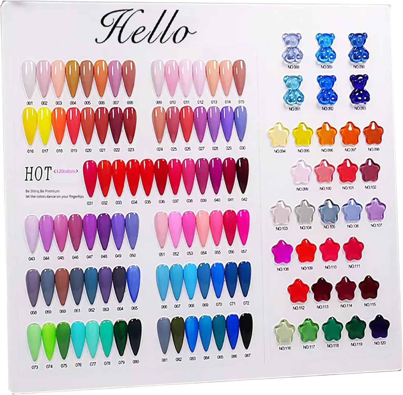 Acycoin2A Acrylic Nail Polish Color Display Board Book Nail Design Chart with 2 Styles Nail Tips Card Board Salon Showing Shelf (120 Colors) image number 5