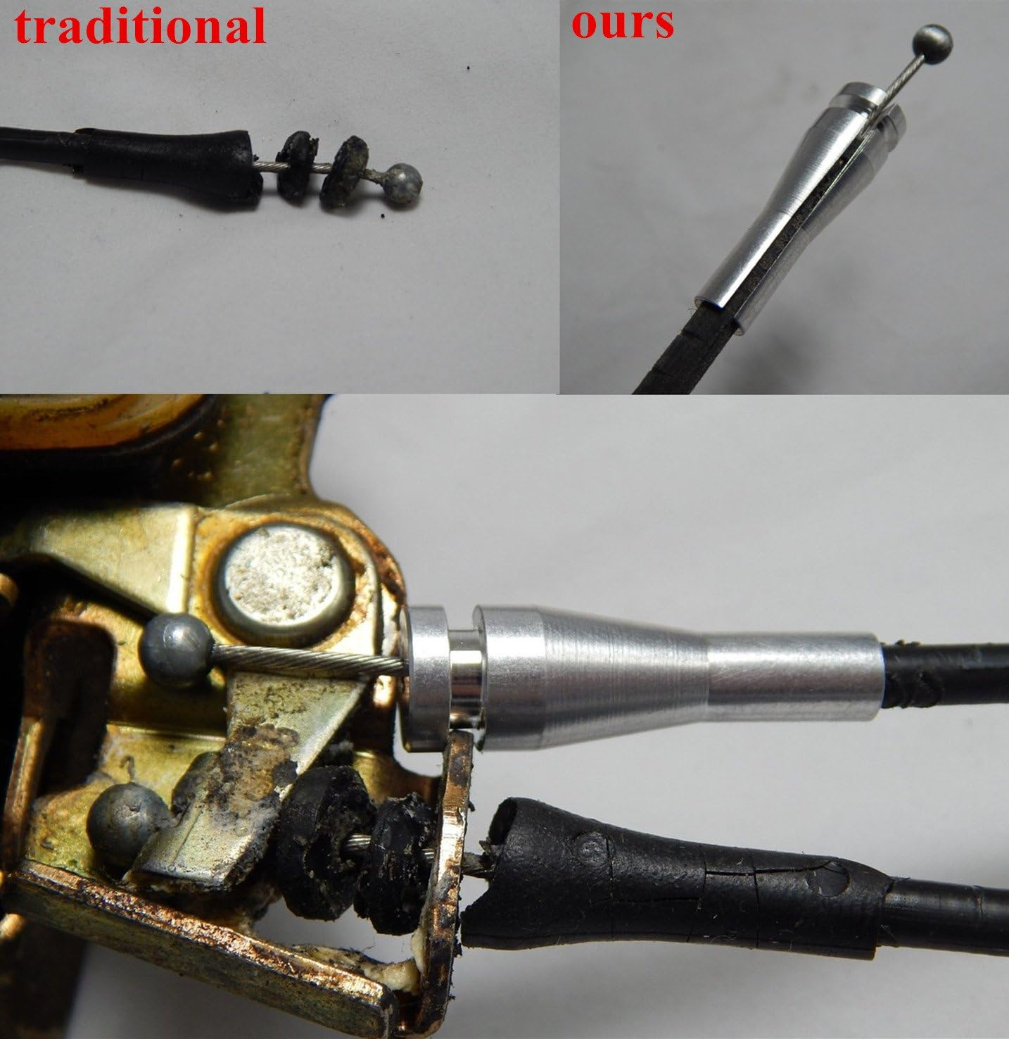 Car Door OEM Cable Fix Part for F-Series, E-Series, Ranger, Expedition, Excursion, Navigator - Vehicle Door Latch Lock Cable Repair Kit (6 Standard Ends and 2 Locking Cam) image number 5