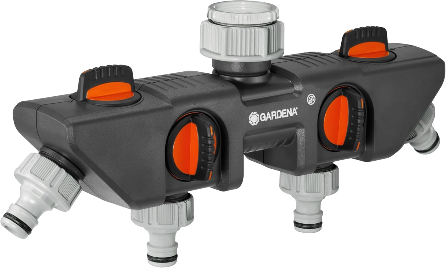 GARDENA 4-Way Distributor: Plastic, 4-Channel, 33.3Mm & 26.5Mm BSP Threads, Adapter, 0.5 X 0.75 Inches, Suitable for Gardena Water Computers & Timers image number 2