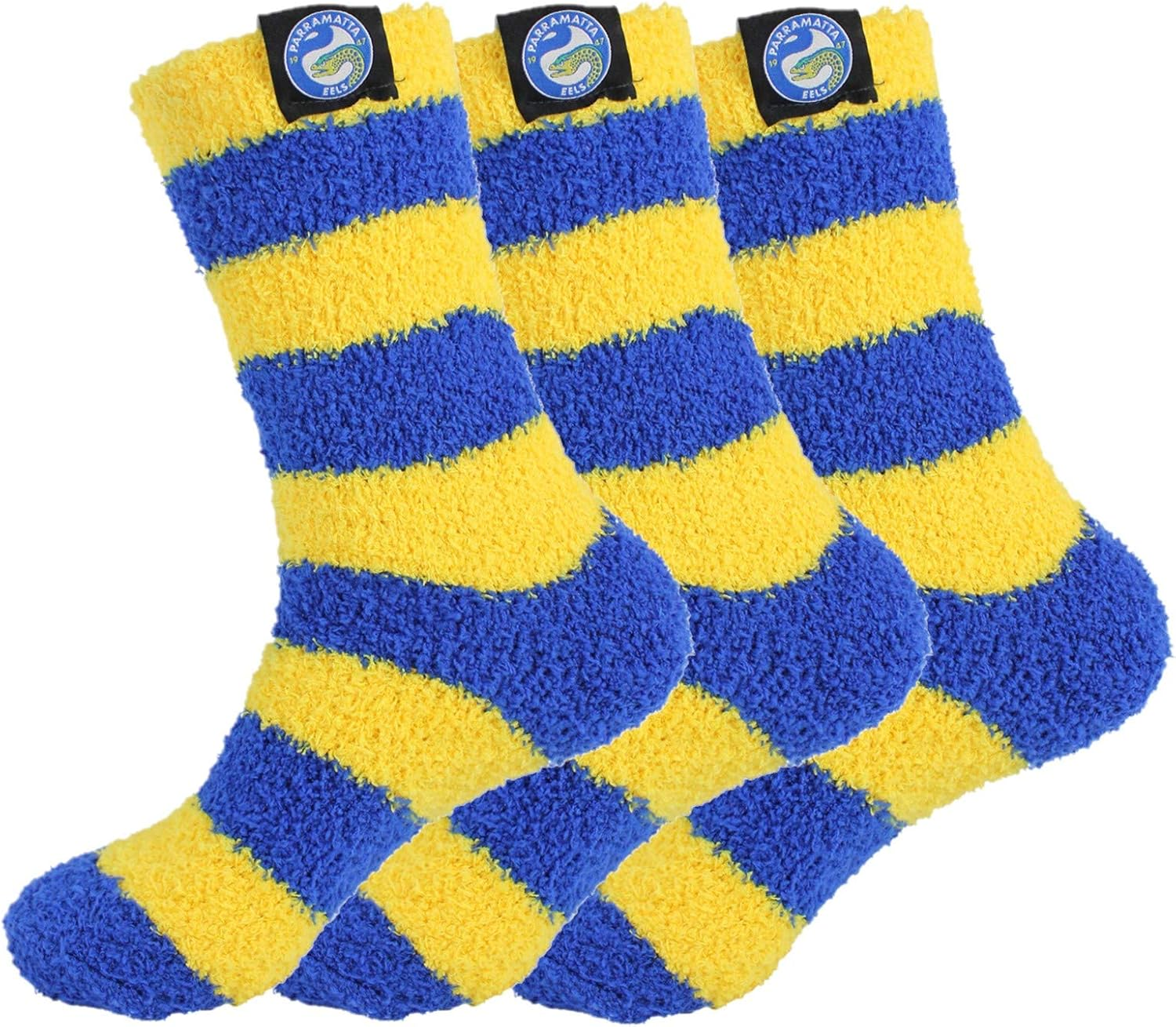 NRL Parramatta Eels Comfortable Soft Feel Supporter Bed Socks 3 Pair | National Rugby League | Women'S Sizes image number 6