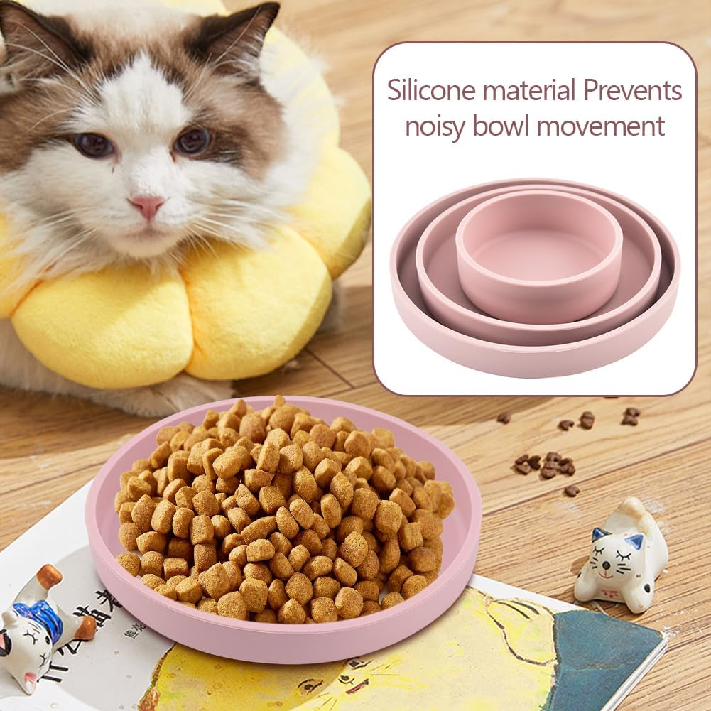 LOMUG Cat and Dog Feeding Bowl, Pack of 3, Silicone Cat Bowl, Drinking Bowl, Cat Bowl, Pet Bowls for Dry Food, Cat Plate for Dry Food and Wet Food image number 3