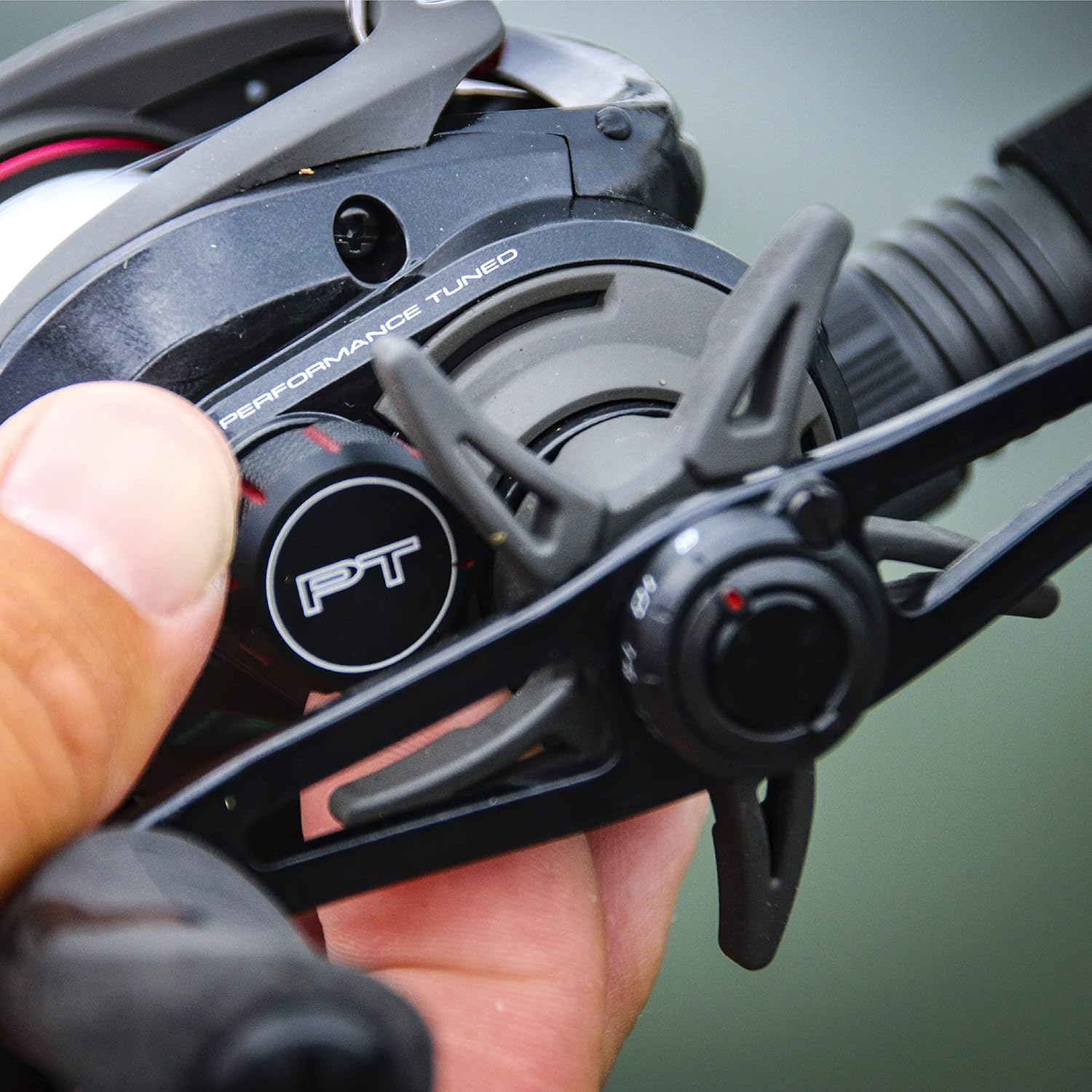 Quantum Smoke Baitcast Fishing Reel, Size 100 Reel, Large EVA Handle Knobs and Continuous Anti-Reverse Clutch, 10+1 Bearings, Black image number 5