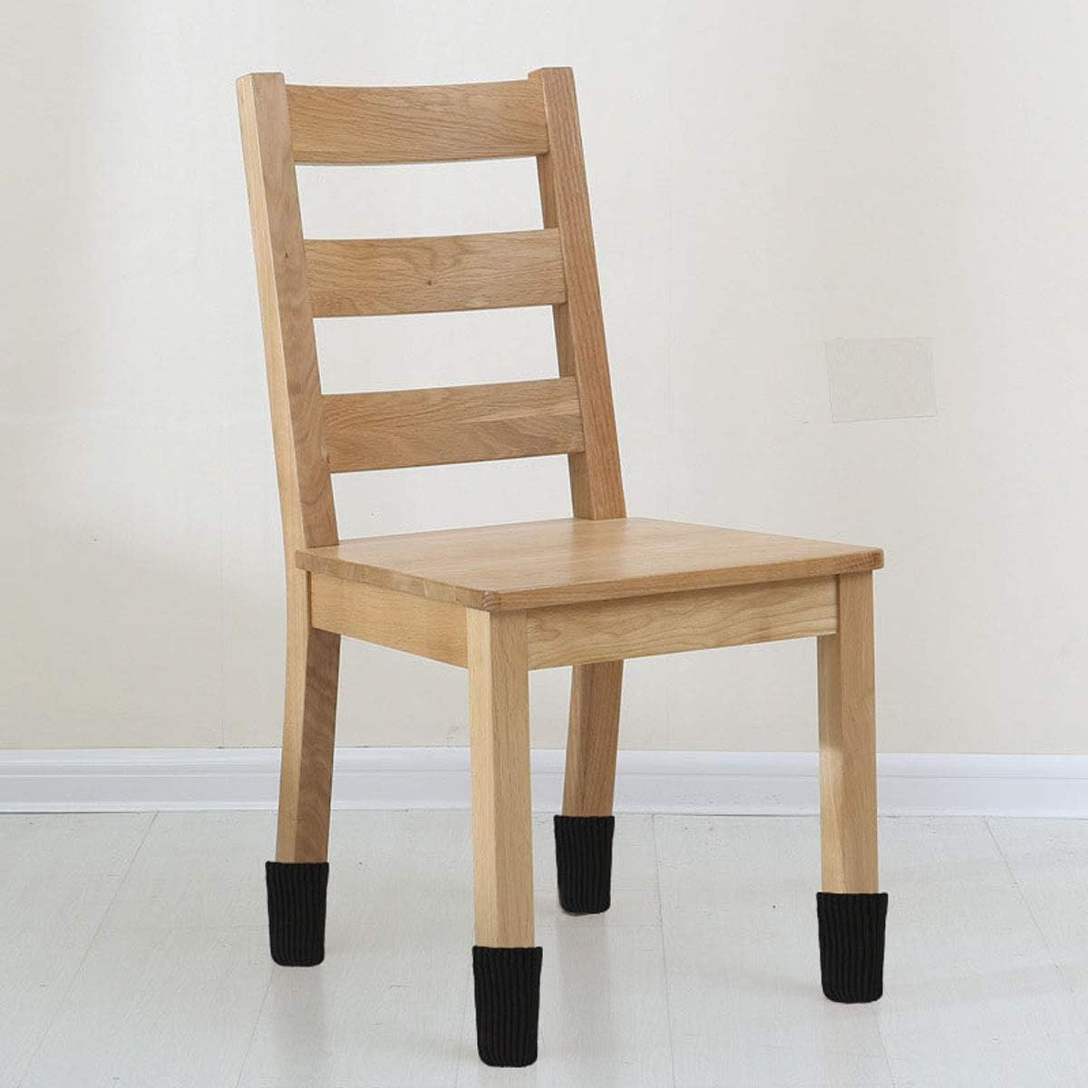 (Black) - TEKEFT 20PCS Chair Socks, Furniture Leg Feet Wood Floor Protectors Set, Cross Knitted, Black