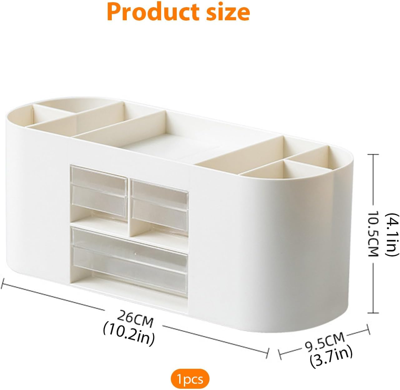 Pen Organizer with 3 Drawer, Desk Organizer, Plastic Desktop Pen Pencil Cardholder Storage Box for Desk, Cute Desk Accessories image number 4