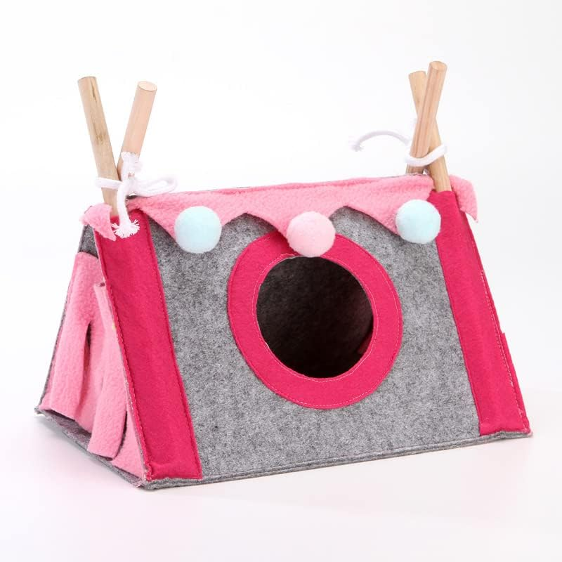Guinea Pig Hideout Tunnel Tent Toy for Small Animal Guinea Pig Cages Accessories House Tent with Bed Simple Installation Convenient Clean Multifunctional for Home(Pink) image number 1