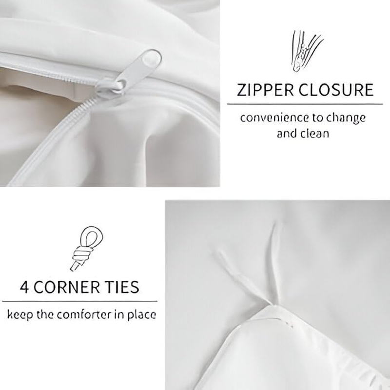 EGYLIN 800 TC Egyptian Cotton Black Duvet Cover Set Double Size 100% Long Staple Cotton Black Quilt Cover with 2Pc Pillowshams, Luxurious Soft Sateen Bedding Set image number 5