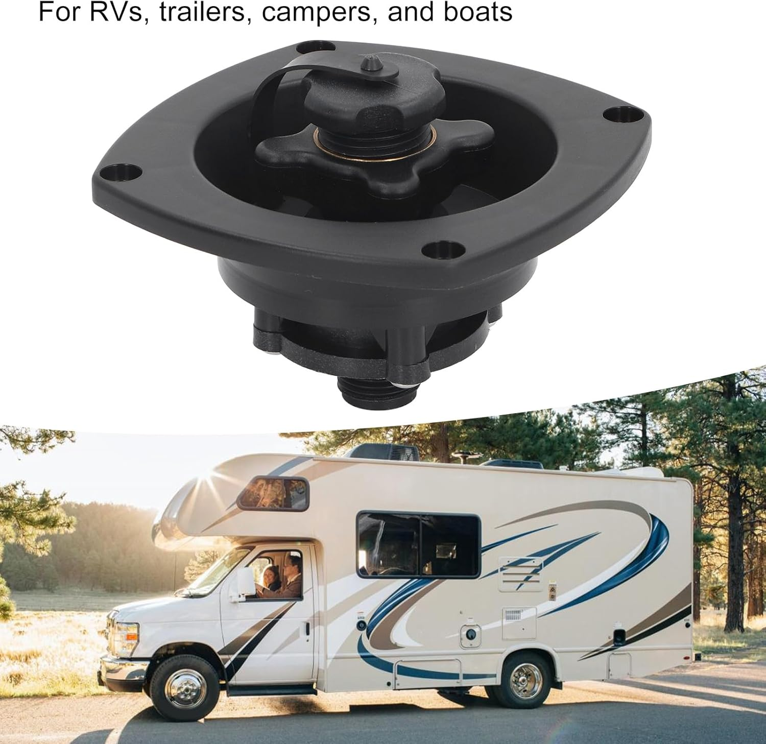 RV City Water Inlet, Wall Mounted Filler Pressure Regulator RV Water Connection Inlet with Dust Plug, RV Water Inlet for Marine Motorhome Trailer (Black) image number 1