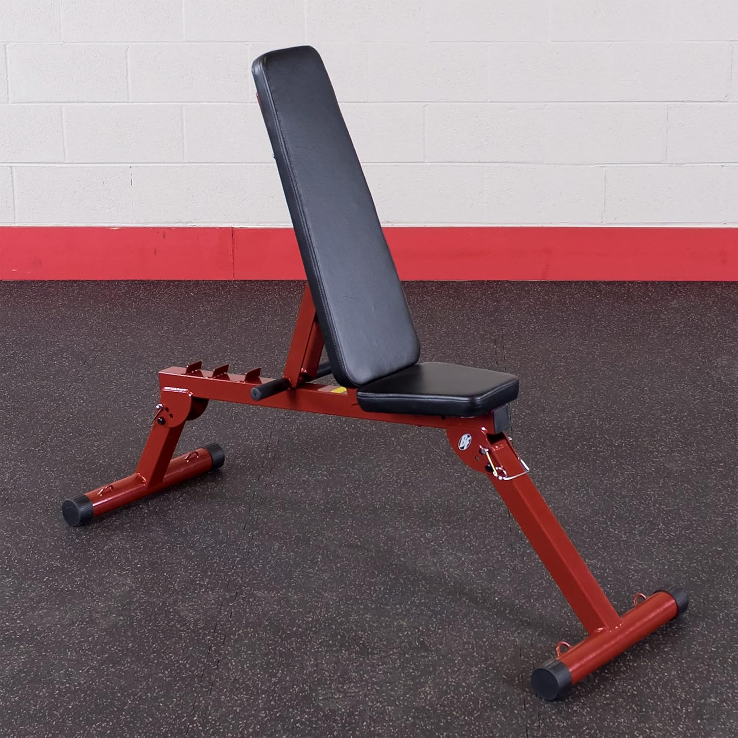 Best Fitness Flat/Incline/Decline Folding Bench, Red image number 2