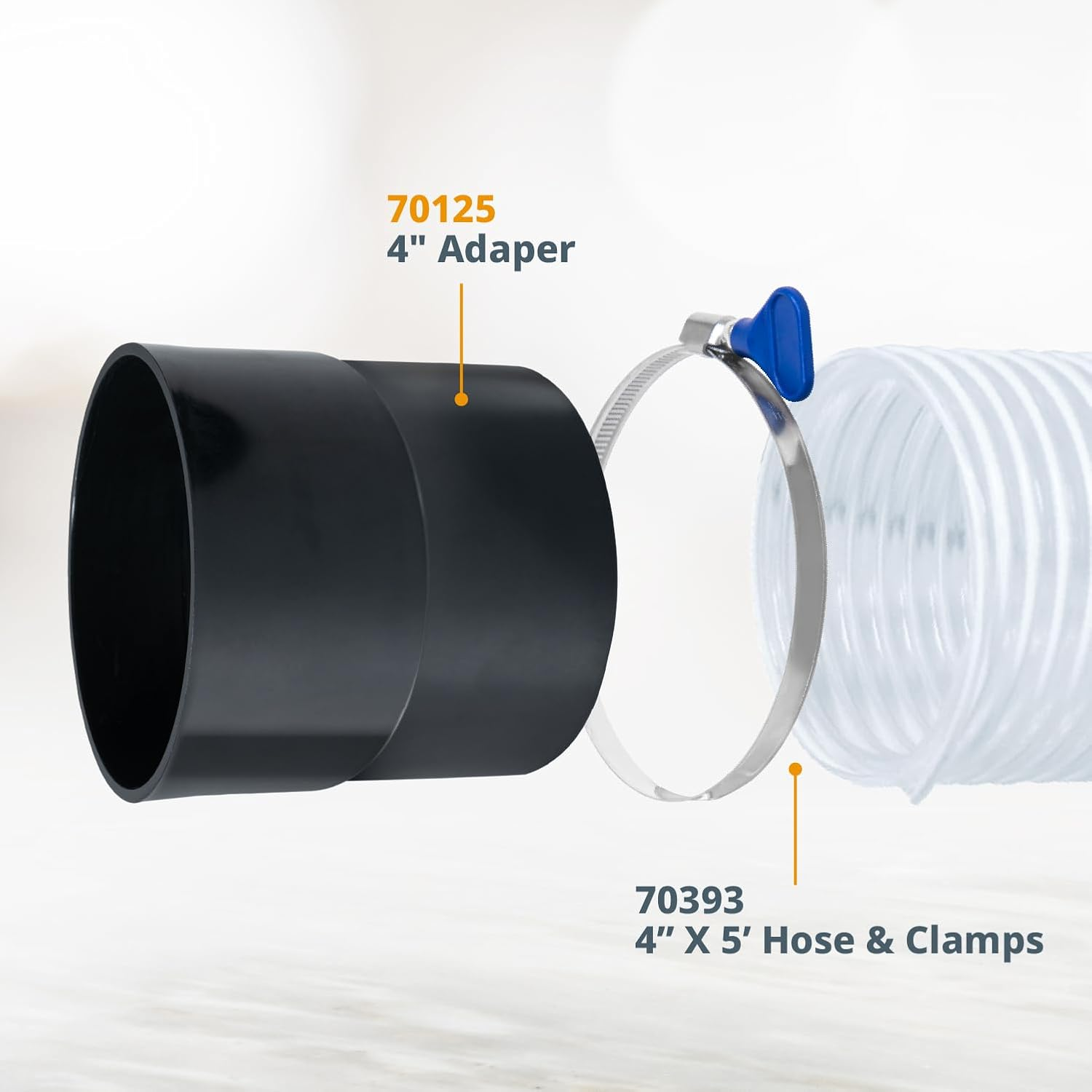 POWERTEC 70125-P2 Dust Port Adapter for 4 Inch Pipe to 4 Inch Dust Collection Hose, Quick Connect Hose Coupler Fitting for Workshop Dust Collection Fittings, 2 Pack image number 2