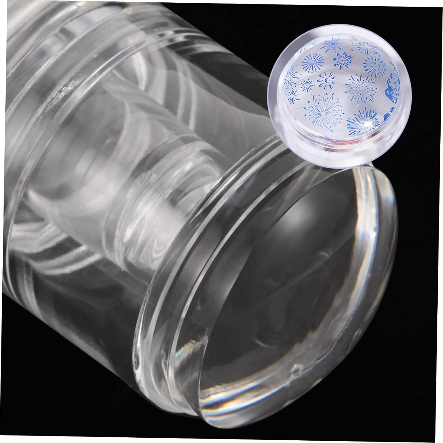 2Pcs Silicone Nail Stamping Kit Nail Printing Tools Soft Jelly Stamper for French Tip Manicure for Home Salon Use