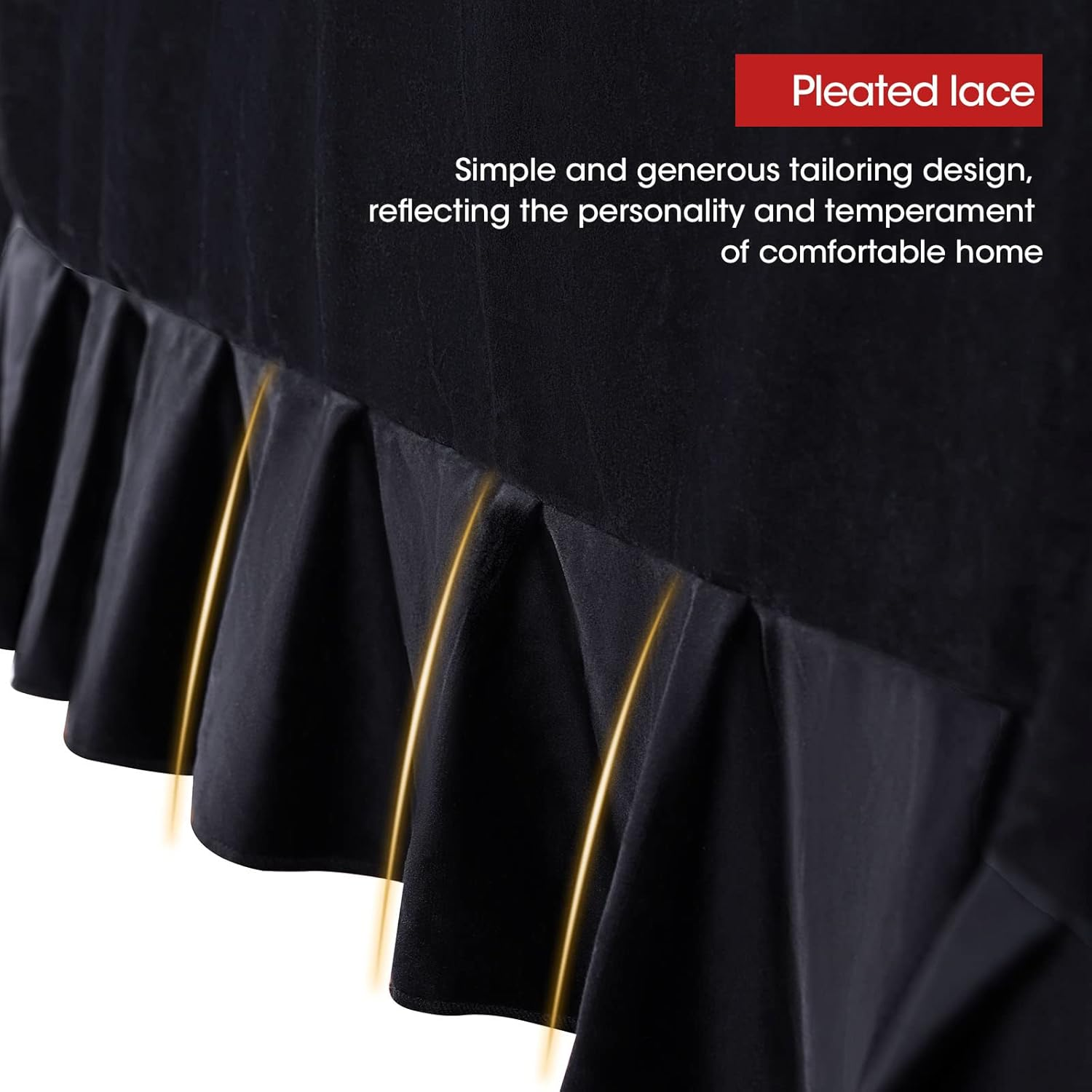 Grand Piano Cover Moisture-Proof and Dustproof Baby Grand Piano Protective Cover Washable with Velvet Full Triangle Piano Cover 62.9"X59"X19.6" (S-62.9", Thickened Black)