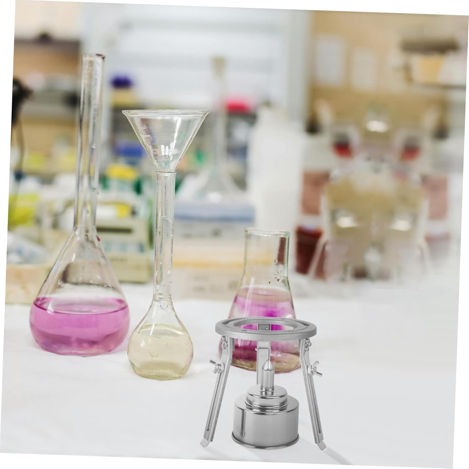 PLAFOPE Aluminum Alloy Experiment Tripod Liftable Heating Stand for Beaker Support for Classroom Science Projects image number 4