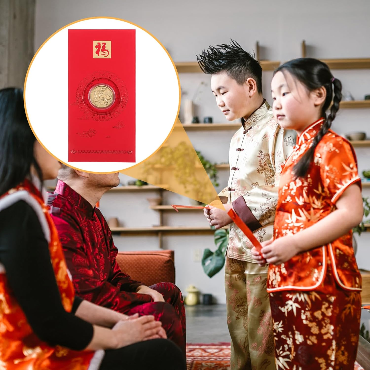 KALLORY Chinese New Year Red Envelopes 2025, 3Pcs Year of the Snake Hong Bao Spring Festival Money Red Pocket Lucky Packet Cash Envelopes for Birthday Wedding image number 6