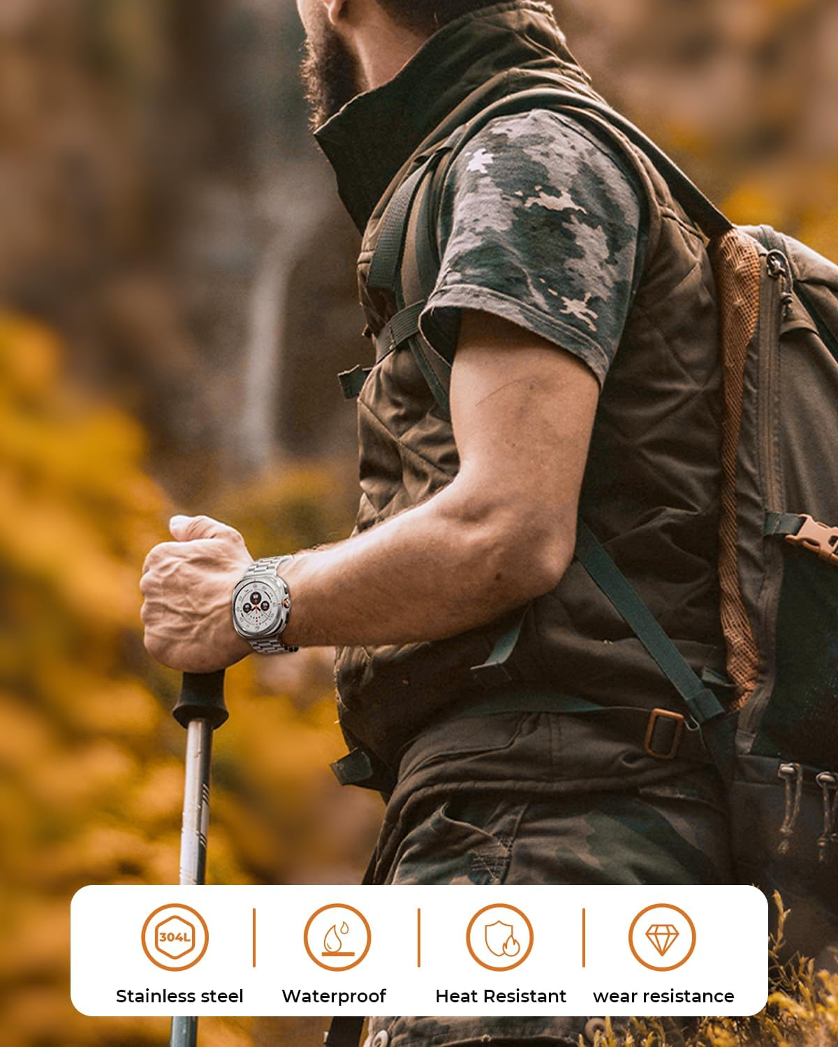 SUNDAREE Band Compatible with Samsung Galaxy Watch Ultra 2024/2025 47Mm,No Gap Men Woman Stainless Steel Metal Replacement Bracelet Smartwatch Strap for Galaxy Watch Ultra Sm-L705,Silver