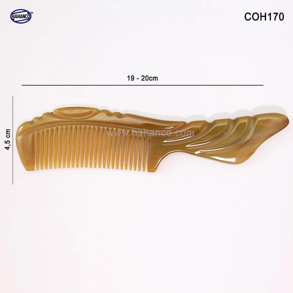 Koi Fish Shaped Natural Horn Hair Comb, Handmade Cow Horn Comb image number 4