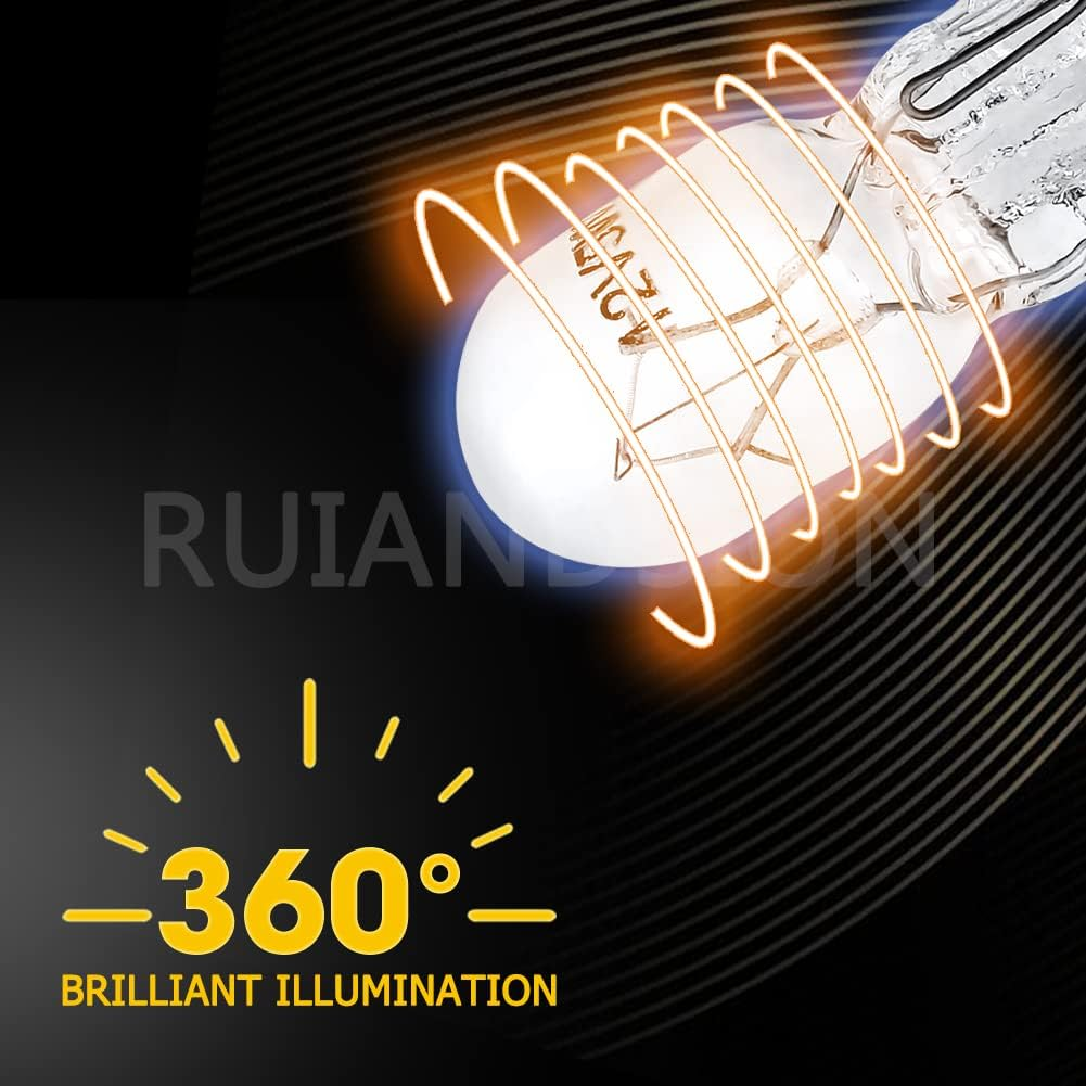 Ruiandsion T10 W5W 194 Halogen Bulbs 168 2825 Warm White 12V Interior Dome Map Dashboard Lights, Non-Polarity (Pack of 10) - Amber Yellow image number 2