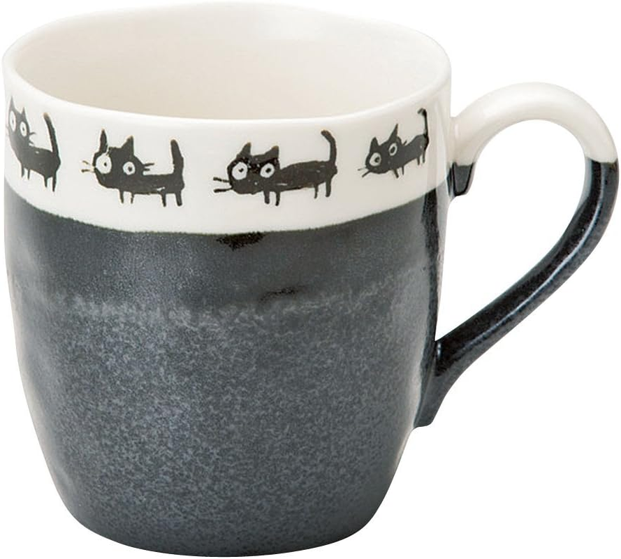 Soho Kiln Mug, Black Cat, Black Diameter 3.3 X 3.3 Inches (8.4 X 9 Cm) (350Cc), 759-07-673 image number 1