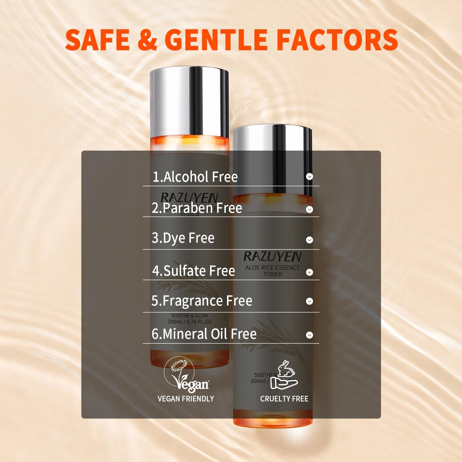 200Ml / 6.76Fl Oz Rice Toner with Aloe Leaf Water, Niacinamide and Centella Asiatica, Milky Toner for Soothing and Glowing Skin, Vegan Face Toner, Alcohol and Fragrance Free image number 4