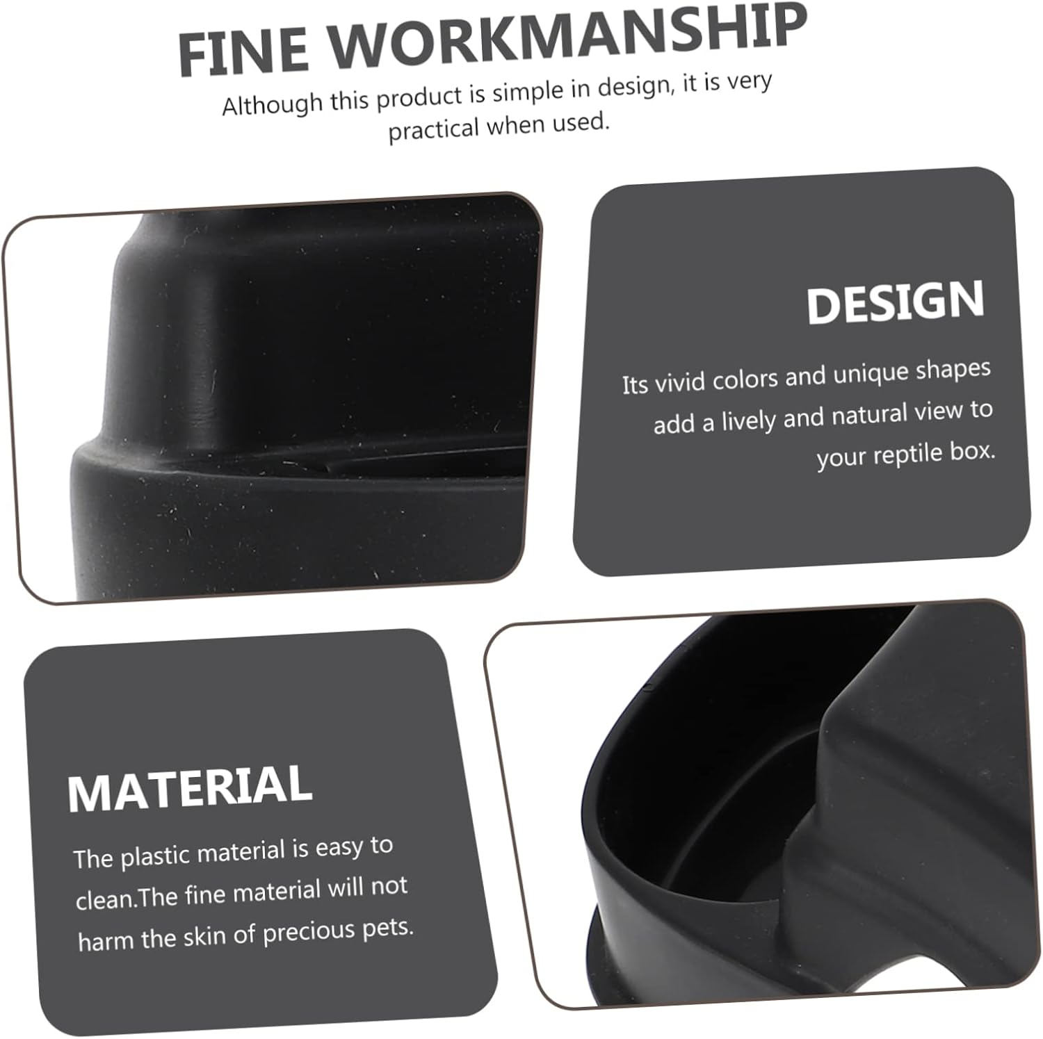 SUPVOX 2Pcs Crawling Pet Food Basin Reptile Exercising Cave Plastic Reptile Hideout Photography Prop Reptile Pet Feeder Decor Reptile Hide Platform Snake Hide Reptile Escaping Cave