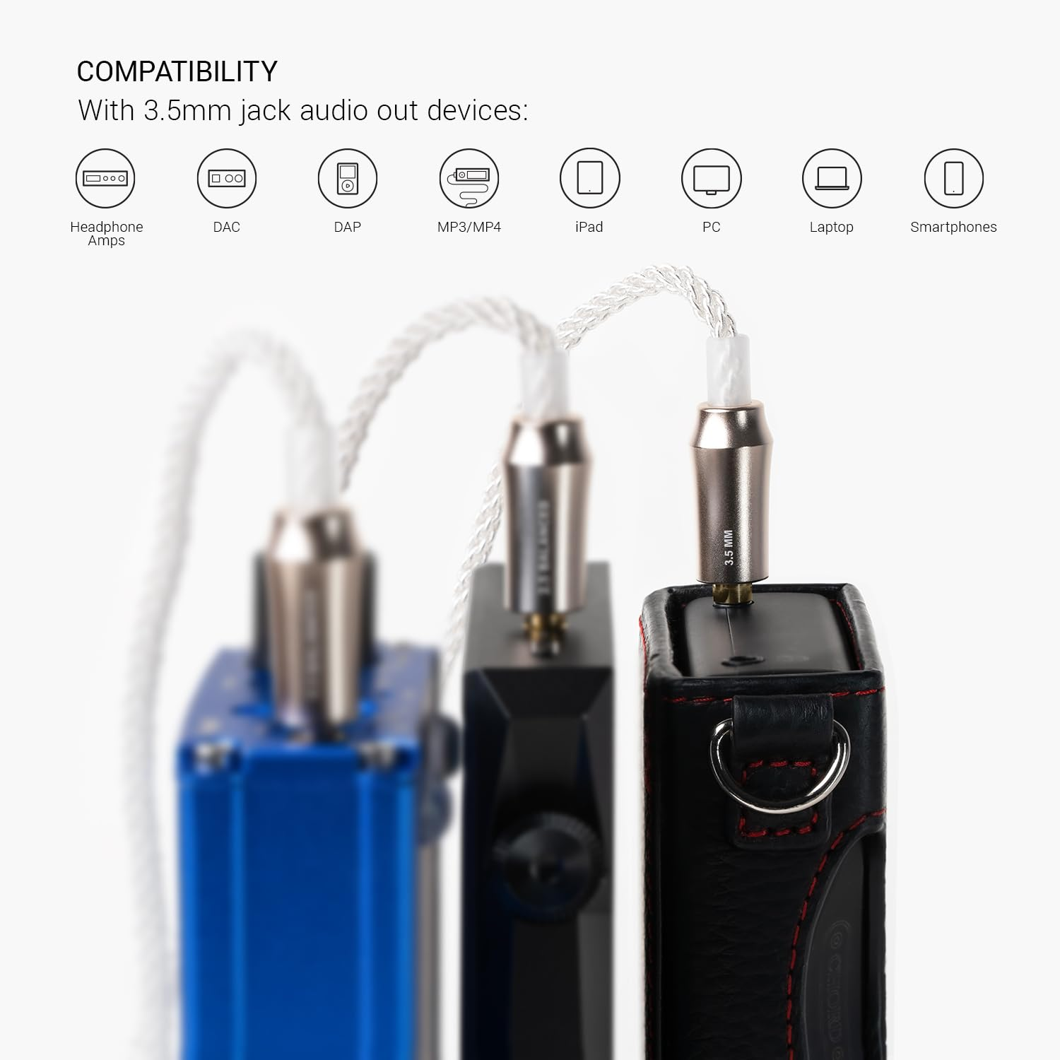 Meze Audio 99 Series Silver Plated Upgrade Cable 3.5Mm Jack | Headphones Hifi Cable Replacement 3.5Mm Male to Dual TS Mono 3.5Mm Male Connector Plug | Cable Length 1.2M/3.9Ft