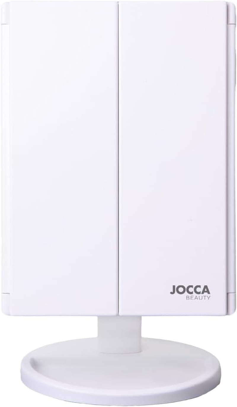 Jocca Foldable Makeup Mirror with LED Light, 1X/2X/3X Magnification, Adjustable Lighting, 180&deg; Rotatable, USB or Batteries, Makeup Mirror with Magnification image number 2