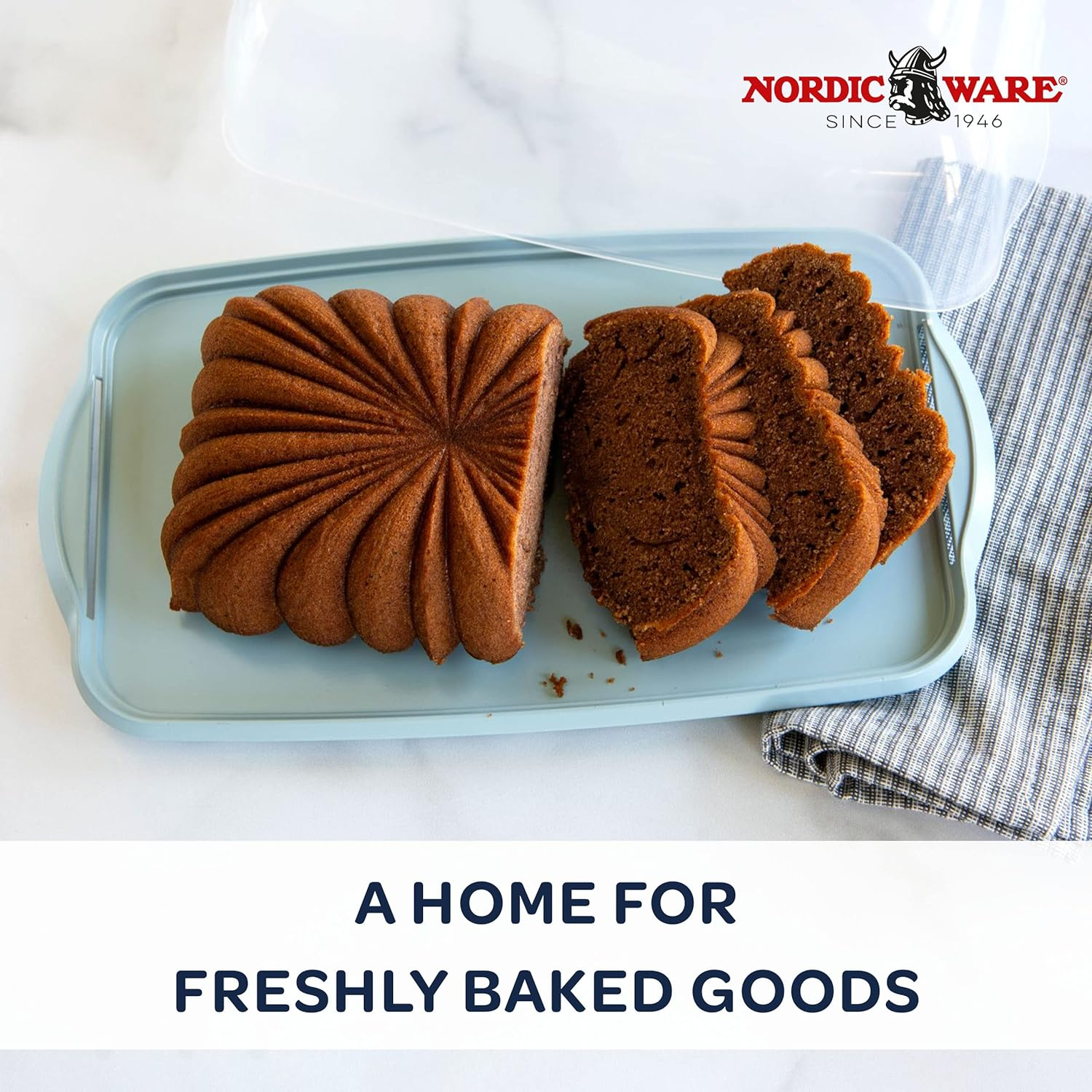 Nordic Ware Loaf Cake Keeper, Red L: 12.8 In. W: 7.3 In. H: 4.6 In. image number 5