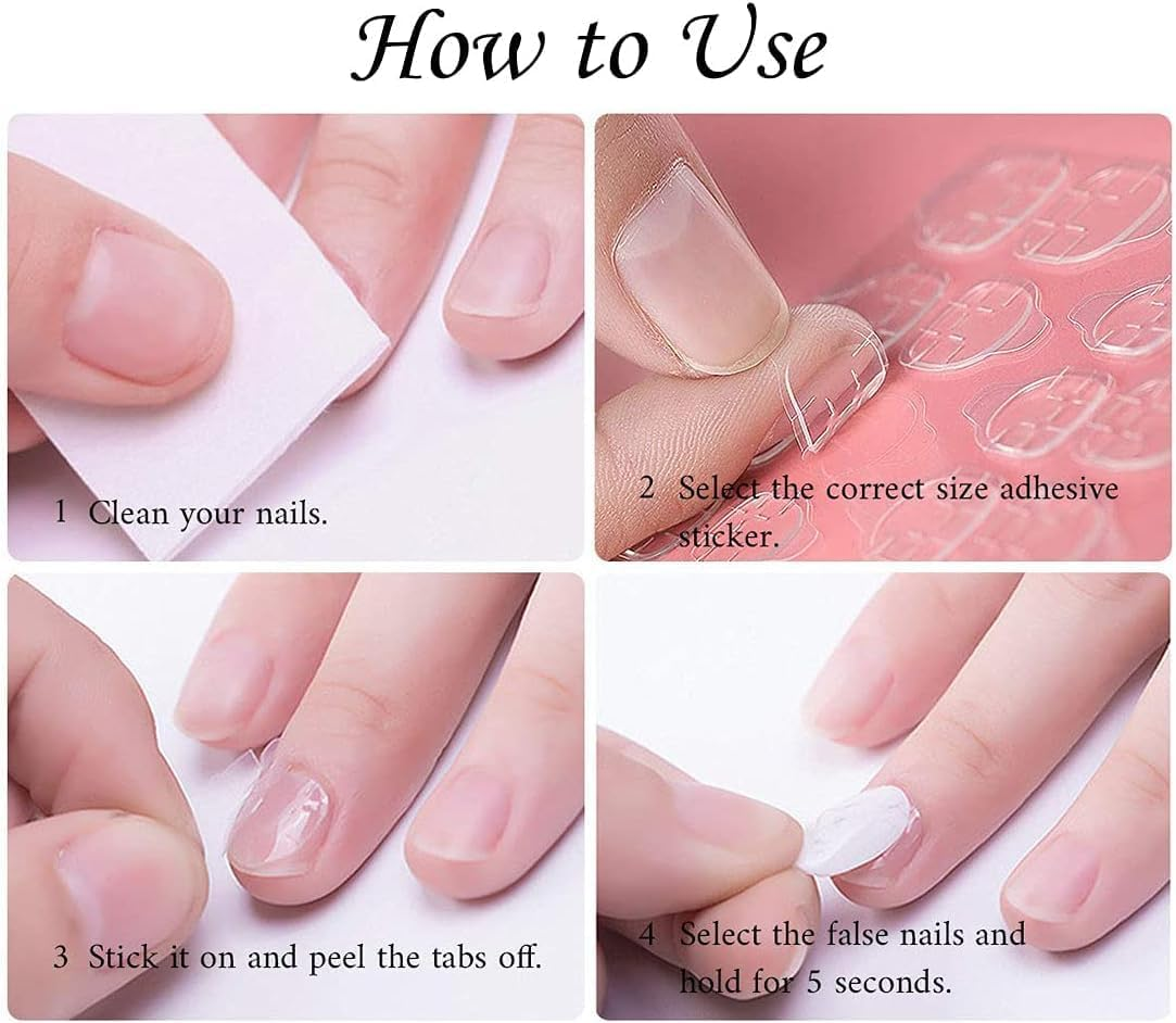 24Pcs French Tip Stick on Nails Cat Eye Glitter Design Press on Nails Gradient Glitter Fake Nails Jerry Glue for Women Girls image number 2