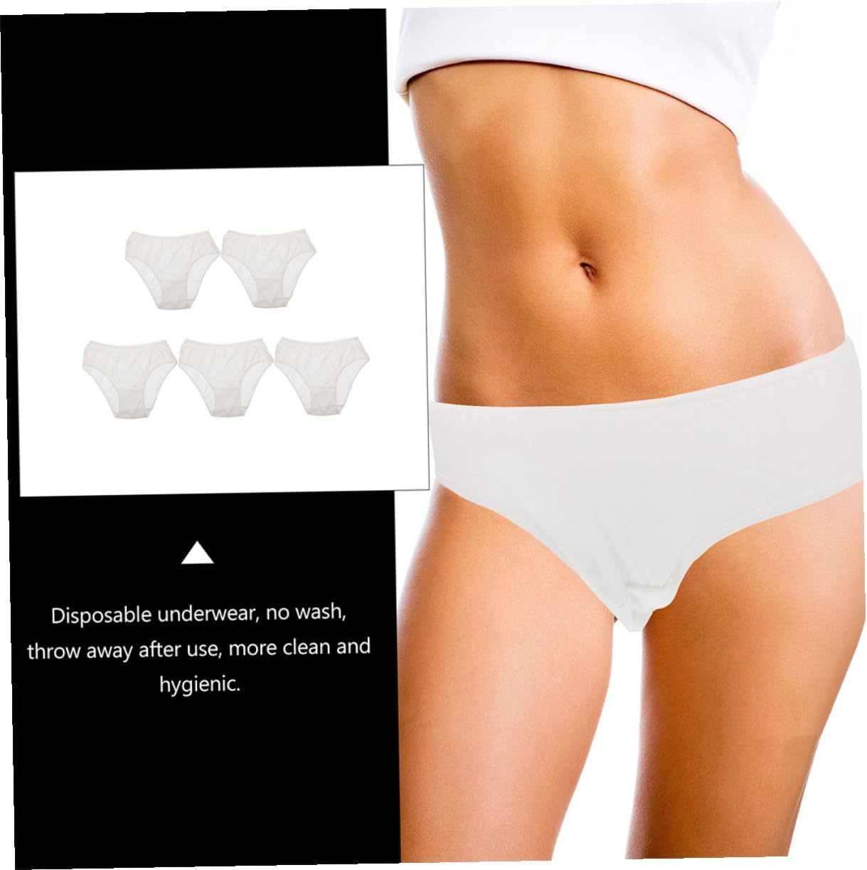 KICHOUSE 5Pcs Disposable Cotton Maternity Briefs Portable Lightweight Elastic Postpartum Panties for Women Travel Use No Washing Required