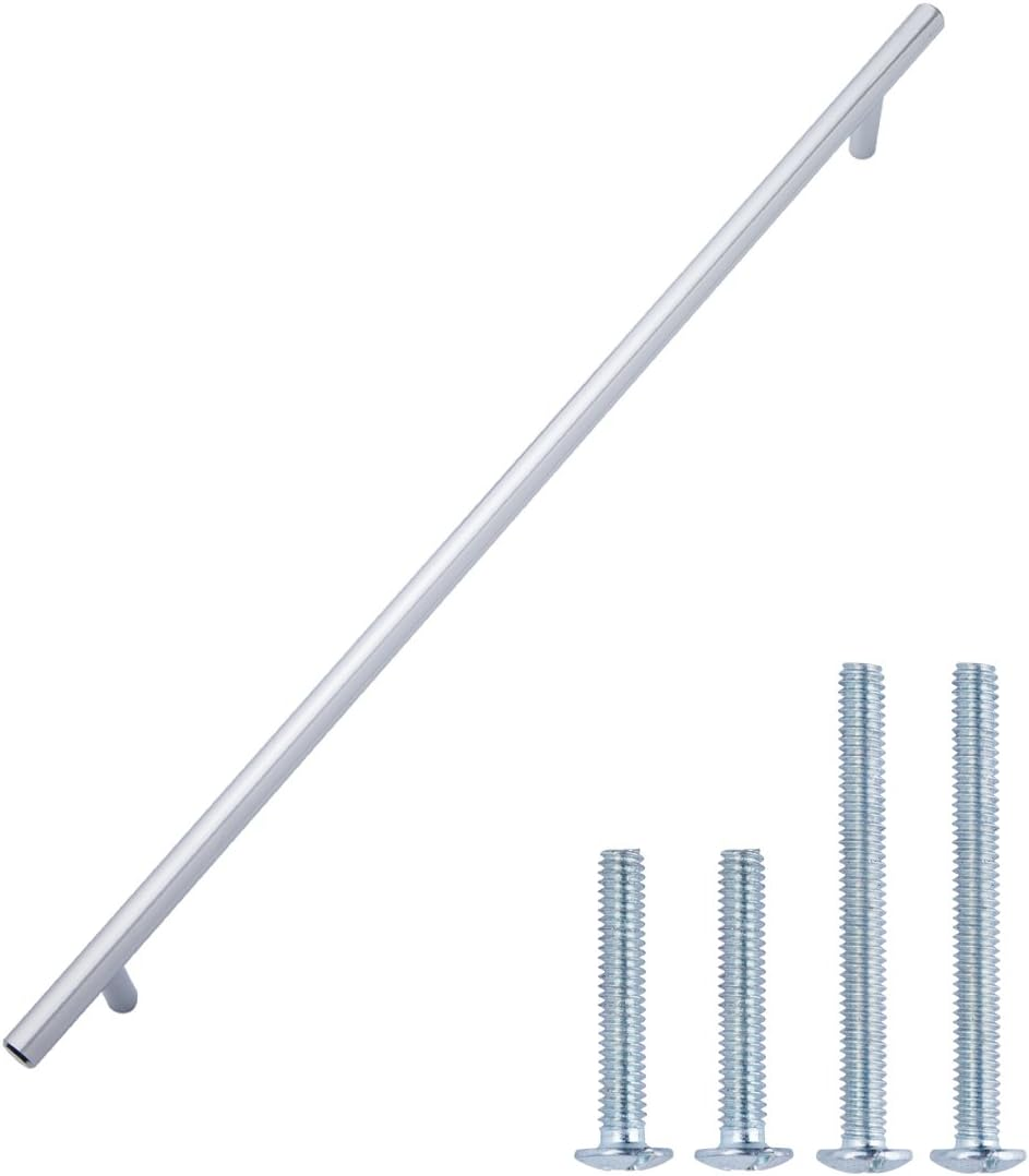 Amazon Basics Euro Bar Cabinet Handle (1.0Cm Diameter), 13.6Cm Length (7.6Cm Hole Center), Flat Black, 10-Pack image number 7