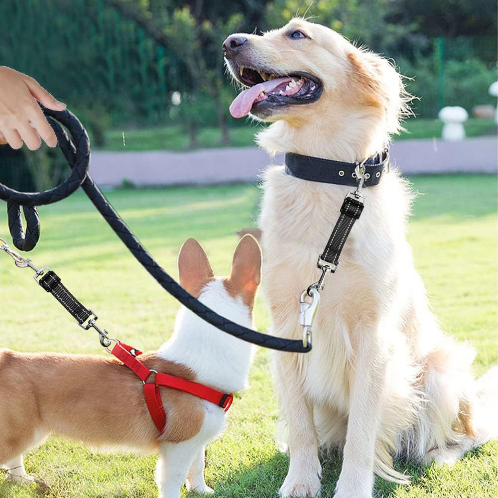 JVHLOV 5 Pcs Dog Collar Connector, Adjustable Reflective Pet Collar Leash, for Dog Harness to Collar Safety Clip image number 1