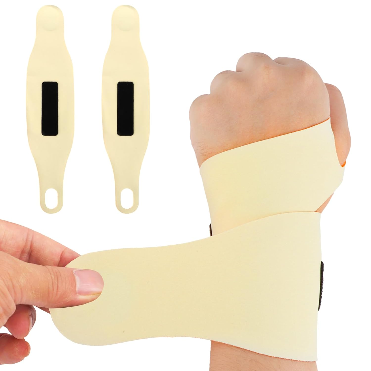 2 Pcs Wrist Support Brace, Lightweight Breathable Adjustable Wrist Support Brace, Relieves Carpal Tunnel Syndrome and Sore, Carpal Tunnel for Full Time Mother Keyboard Player Tennis(Gray)