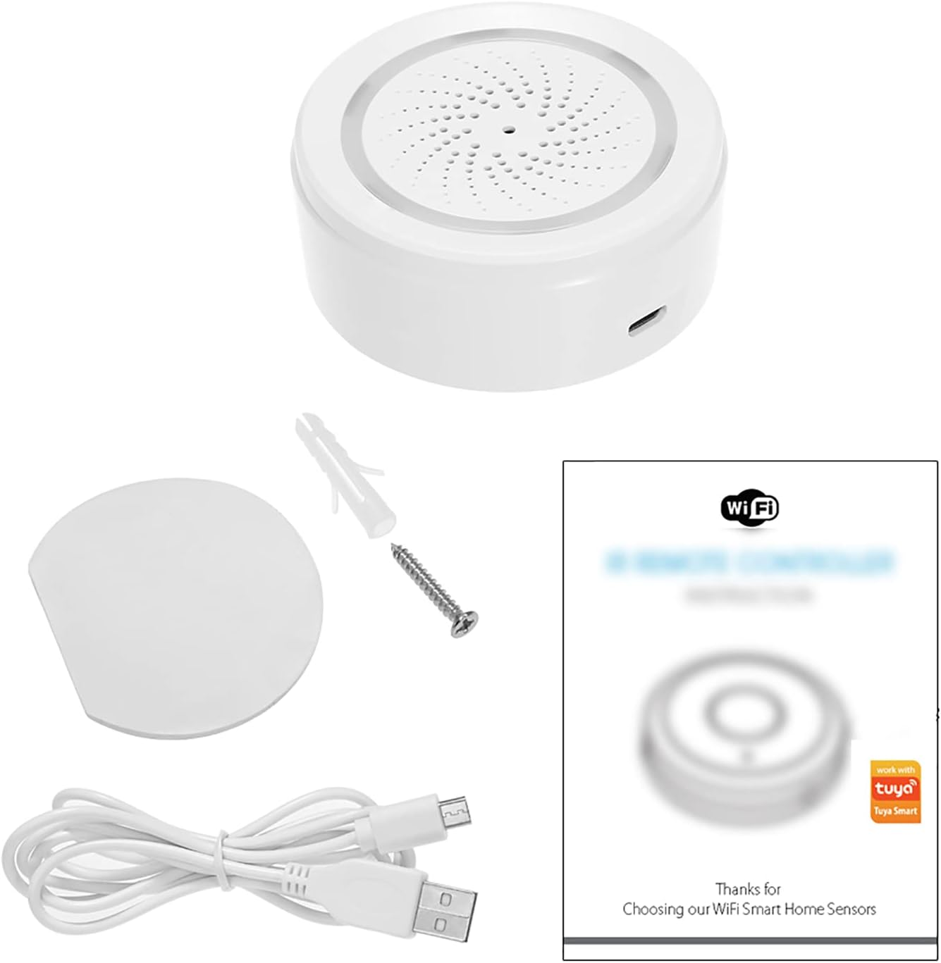 Wifi Siren Alarm Sensor Smart Alarm Siren Home Security System Tuya Smart Life APP Compatible with Alexa Google Home Voice Control NEO Wifi Siren