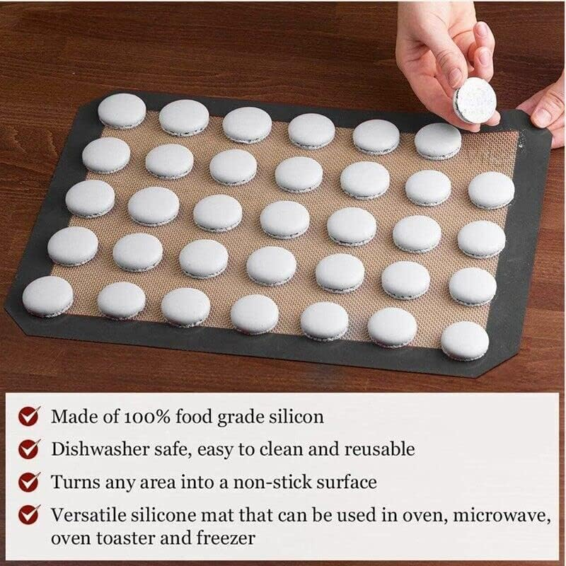 AIMALL Non-Stick Silicone Baking Mat Large Scale Cake Silicon Bakeware Dough, Durable Bakeware, Oven Safe, Easy Clean, Set of 2 or 4 - Black 2Pcs(2*60X40Cm) image number 2