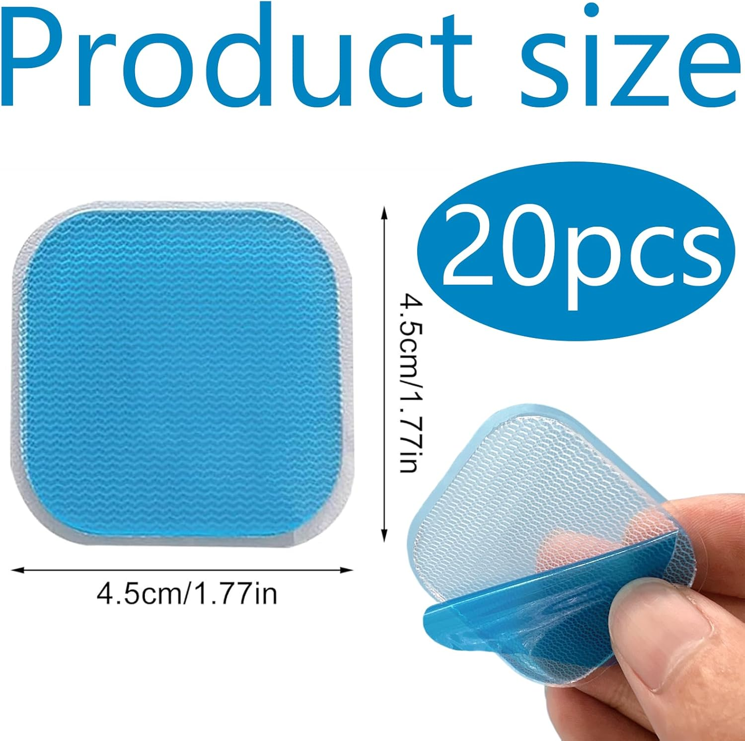 Pack of 20 Replacement Gel Pads, 45 X 45 Mm Electrode Pads for Abdominal Trainer, Applicable to Beurer-Em 59 Gel Pads Replacement Sets, Replacement Gel Pad Compatible with EM 59 Heat Digital TENS image number 5