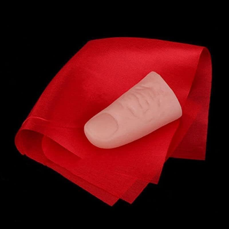 2Pcs Thumb Tip Magic Tricks Fake Thumb Tip Silk Vanish Magic Disappearing Silk Fake Thumb Tip Magic Trick Gimmick Magician Accessory Close up Illusions Making Objects Appear/Disappear, Decoration image number 6