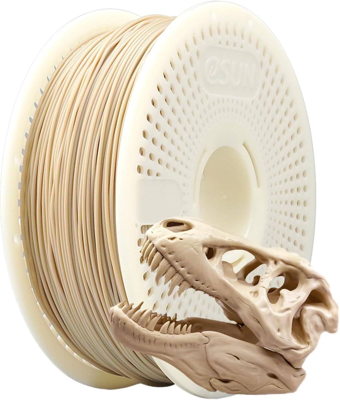 Esun PLA+ Refill Filament and Spool Kit, Refill Spoolless PLA plus 1.75Mm and Removable Filament Espool+, 1KG (2.2 LBS) for 3D Printers,Bone White