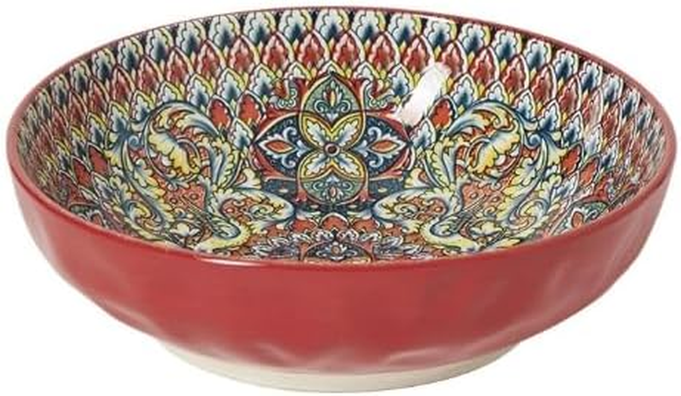 HYAVIA 10-Inch Red Porcelain Bowls &ndash; Microwave & Dishwasher Safe Cereal, Soup, and Salad Bowls for Ramen, Pasta, Dessert, Giftable Kitchen Dishware image number 6