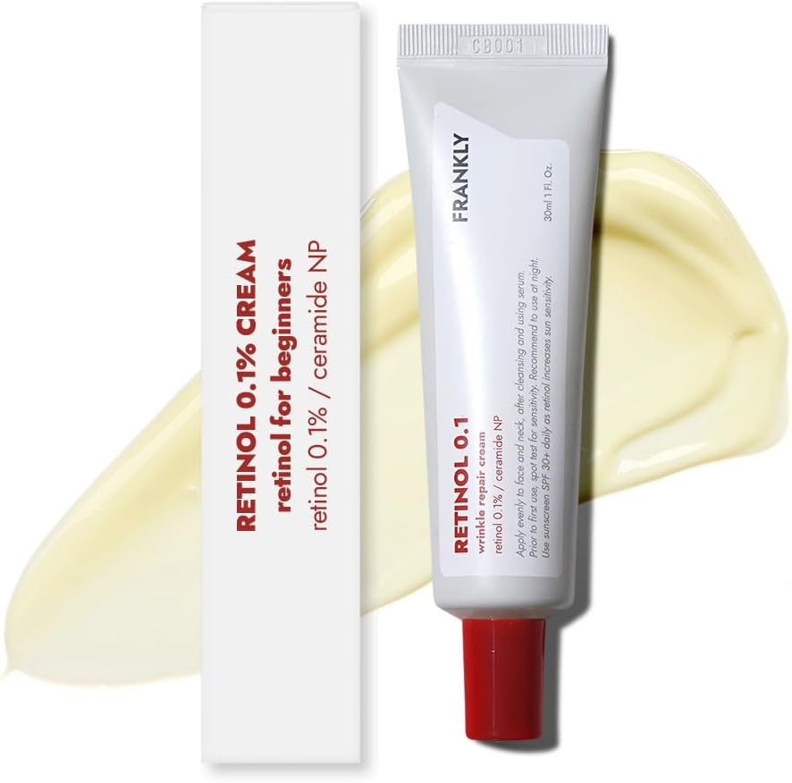 FRANKLY Retinol 0.1% Cream, 1.01 Fl Oz - Beginner Retinol | Night Cream | with Ceramides & Natural Ginseng | Anti-Aging, Wrinkles Care, Reduces Congestion and Hyperpigmentation | Korean Skin Care image number 1