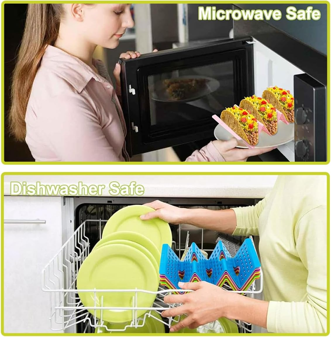 AIMALL 7PCS Taco Holder Set, Wave-Shaped Pancake Stand, Durable ABS, Each 76.77X3.9X1.97 Inches image number 2