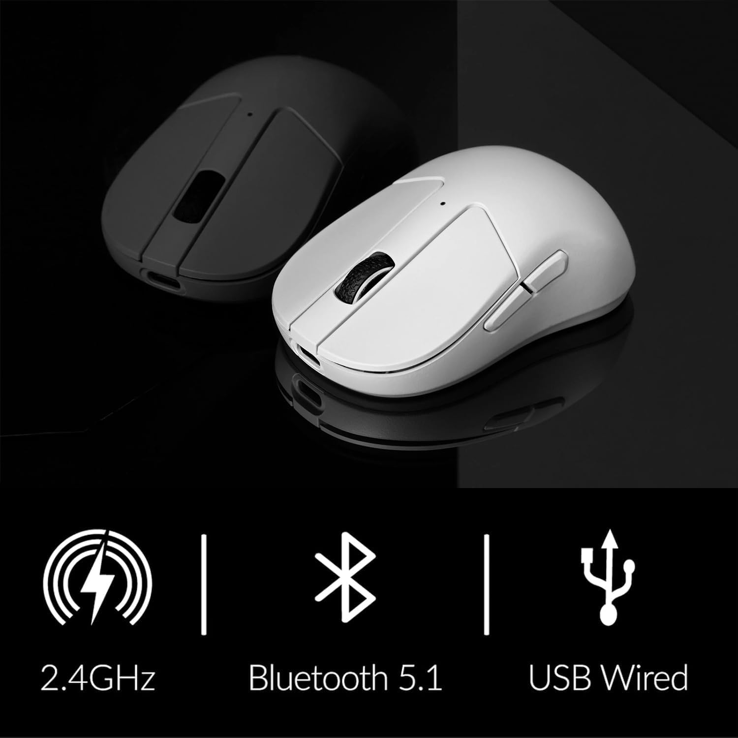 Keychron M4 35G Ultra-Light Wireless Mouse, PAW3395 Sensor with Programmable Macro Button 26,000 DPI Supports 2.4 Ghz/Bluetooth 5.1 for PC Mac Laptop (White)