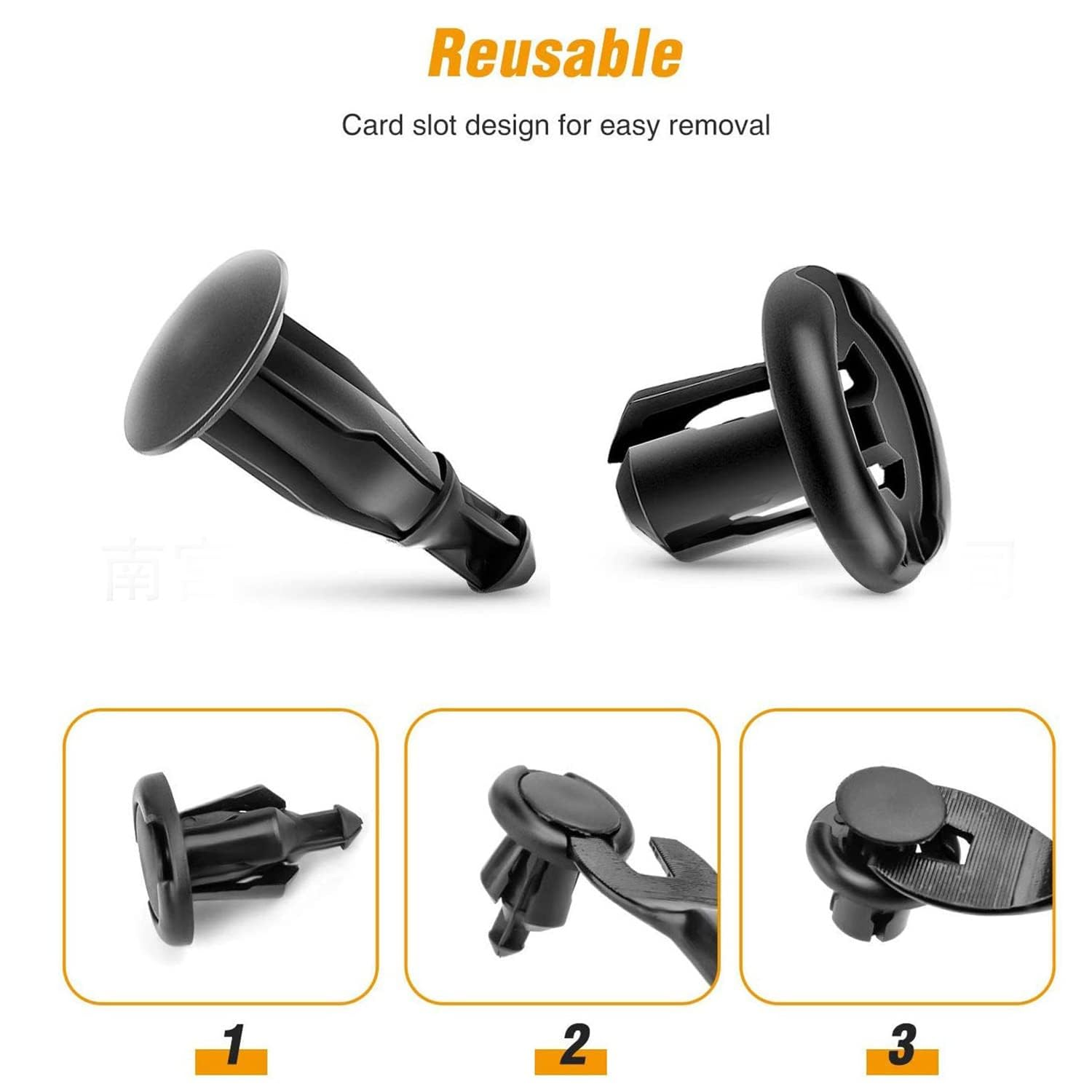 Kuskins 20Pcs Front Bumper Push-Rod Clips RUIFUU 10Mm Nylon Clip Push-Type Retainer Clips Push Pin Screws Fender Liner Clips Compatible with Honda CR-V Accord Civic Acura 91503-SZ3-003 image number 5