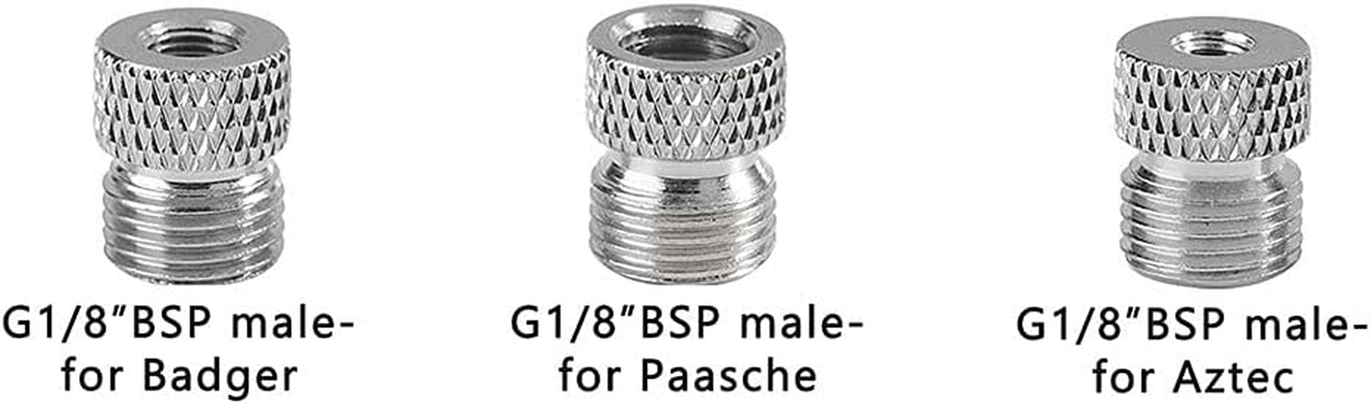 3 Set of Airbrush Hose Adaptor Fitting 1/8" Male to Badger Paasche Aztec Airbrush image number 2