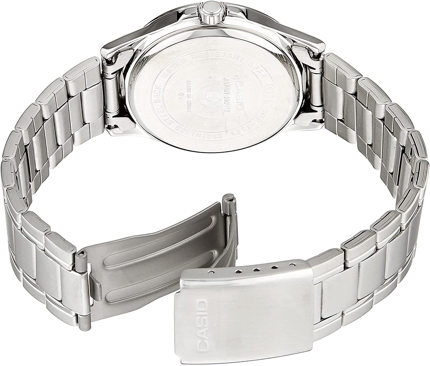 Casio MTP1381D-7A Analog Silver Strap Unisex Adult Watch, White Dial, 46.6 &times; 39.9 &times; 8.9 Mm image number 1