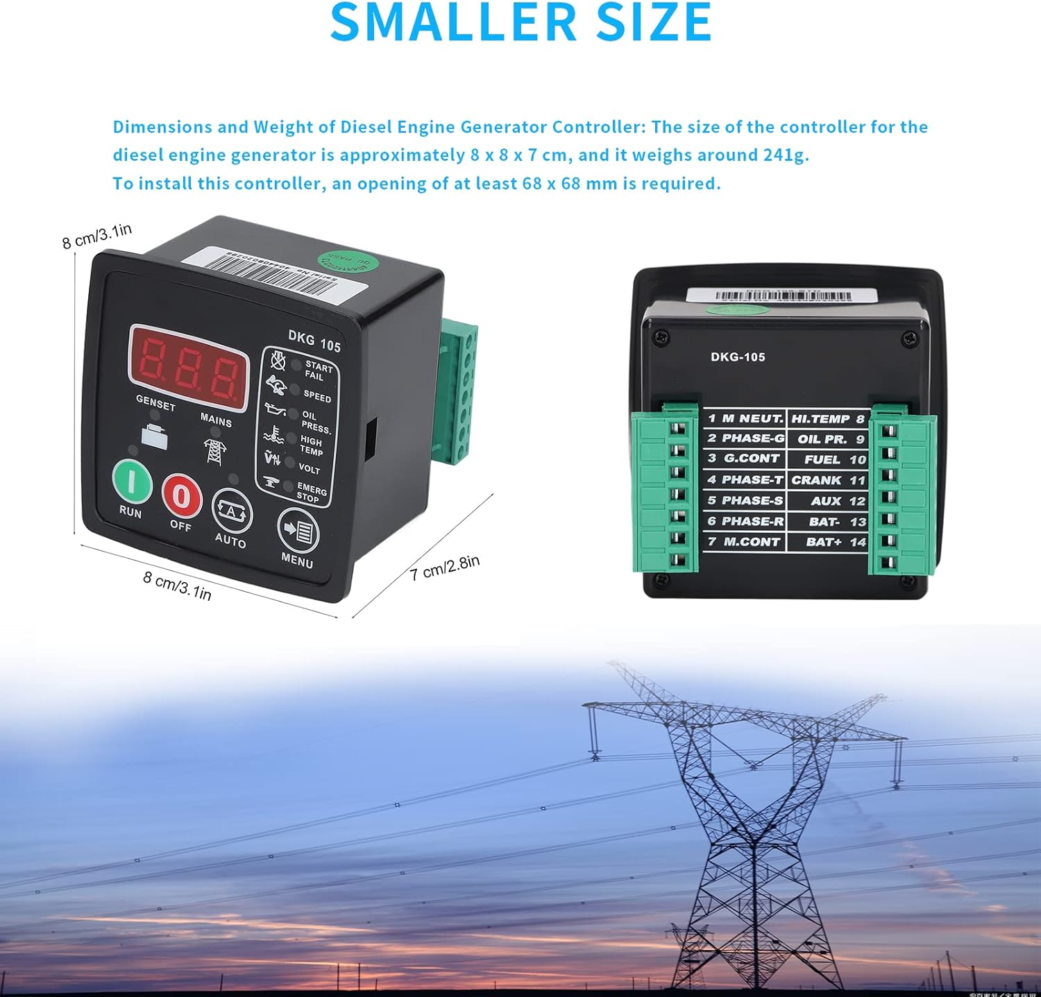 Engine Generator Controller, Remote Start Stop Generator Controller, DC 9-33V Flame Retardant Universal Generator Controller for Ships or Generator Communication image number 6