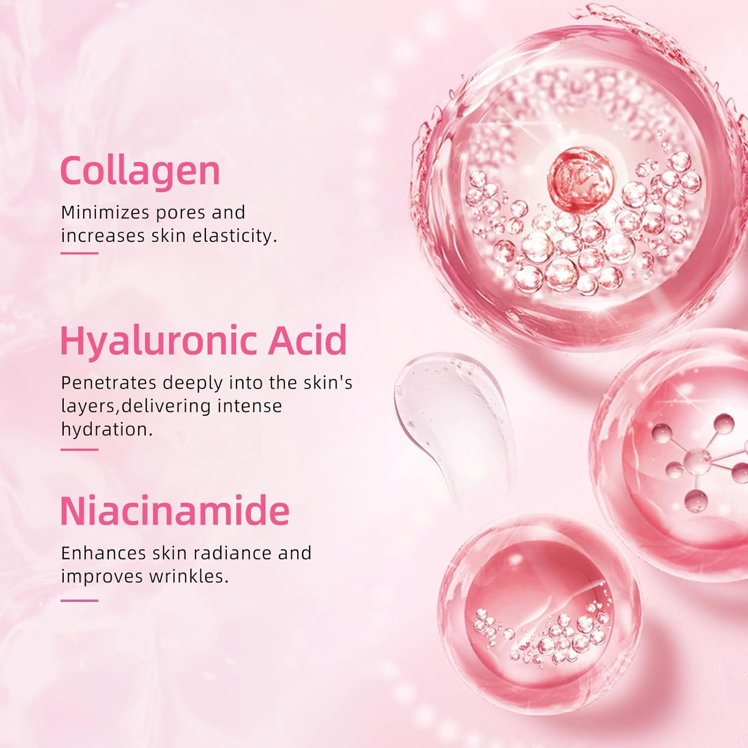 Dewyhour Collagen Face Mask: 5 Pack Hydrating Deep Collagen Mask Overnight Sheet Mask with Hyaluronic Acid,Pore Minimizing,Elasticity Skin image number 5