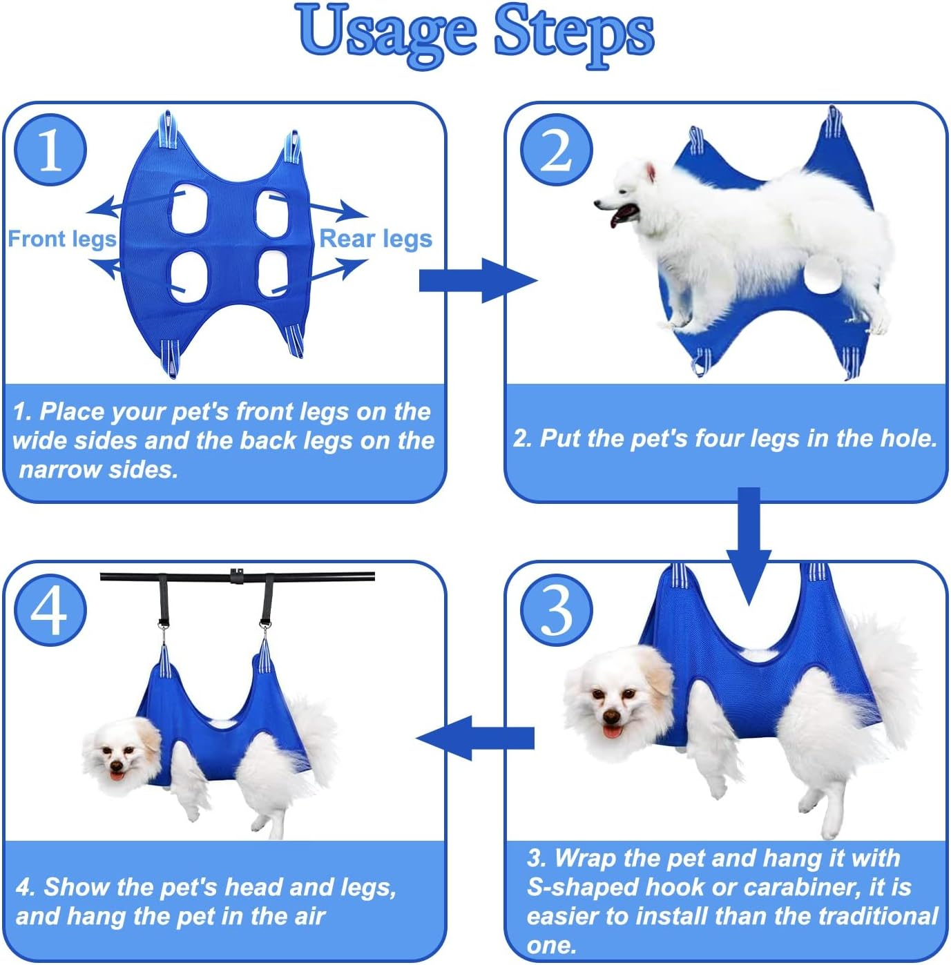 Dog Grooming Hammock, 10 in 1 Pet Grooming Hammock Harness for Cats & Dogs, Pet Hammock Restraint Bag with Nail Clippers Trimmer,Nail File,Dog Grooming Sling for Trimming Nail image number 2